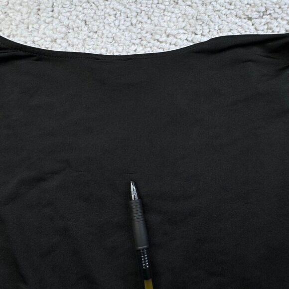 Express Black Satin Draped V-Neck Faux Wrap Thong Bodysuit NEW - Picture 6 of 10